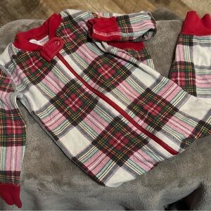 Hanna Andersson Festive Holiday Christmas Plaid Baby Zipper Long Johns